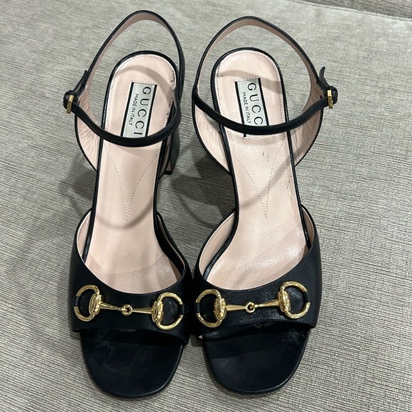 Gucci WOMEN'S MID-HEEL SANDAL WITH HORSEBIT - Picture 1 of 8